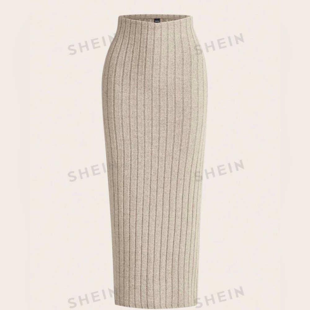 SHEIN apricot wool skirt